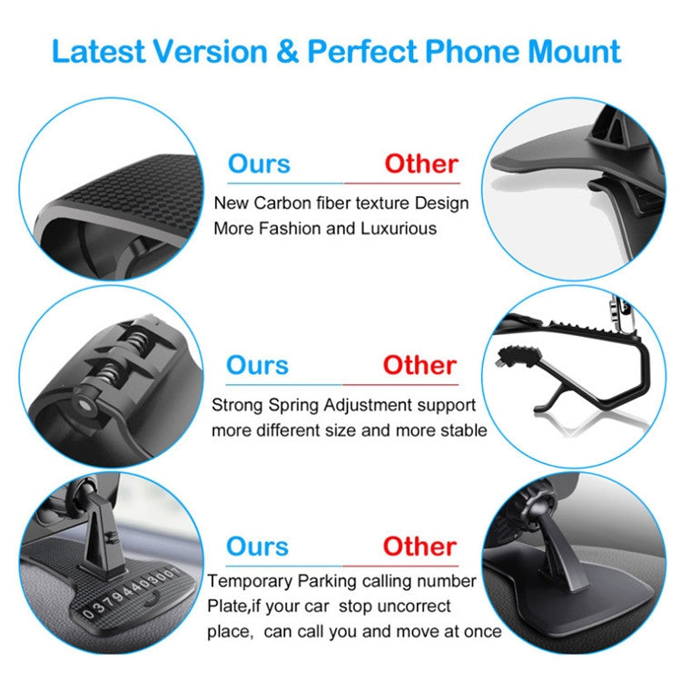Car Mobile Phone Holder Buckle Instrument Trolley Inner Clip Mobile Phone Navigation Bracket With Number Plate - Car Holders by PMC TechLife | Online Shopping South Africa | PMC TechLife