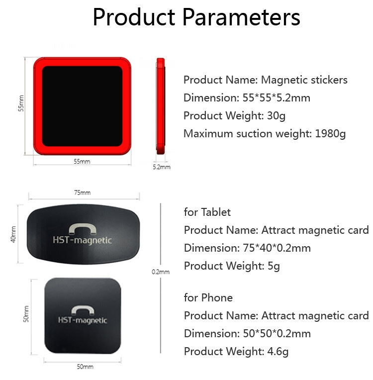 Wall-mounted iPad Magnetic Adsorption Universal Sticker Mobile Phone Wall Bracket(Red A) - free shipping - PMC TechLife - Order now!