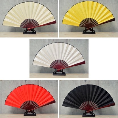 8 inch Pure Color Blank Silk Cloth Folding Fan Chinese Style Calligraphy Painting Fan(Black) - Hand Fans by PMC Jewellery | Online Shopping South Africa | PMC Jewellery