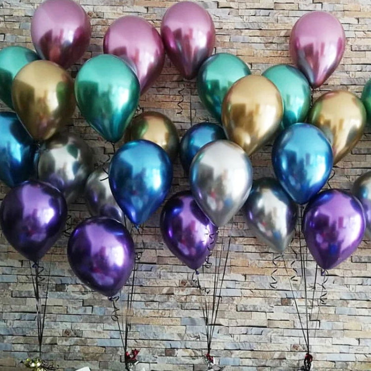 50 PCS 12inch Glossy Metal Pearl Latex Balloons Metallic Color Inflatable Air Ball Birthday Party Decor(Green) - Balloons by PMC Jewellery | Online Shopping South Africa | PMC Jewellery