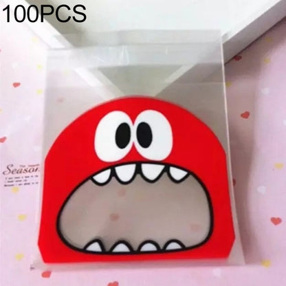 100 PCS Cute Big Teech Mouth Monster Plastic Bag Wedding Birthday Cookie Candy Gift OPP Packaging Bags, Gift Bag Size:10x10cm(Red) - Gift Bags & Wrapping Supplies by PMC Jewellery | Online Shopping South Africa | PMC Jewellery