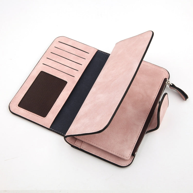 Women Scrub Leather Lady Purses Clutch Long Female Wallet(Light Gray) - Wallets by PMC TechLife | Online Shopping South Africa | PMC TechLife