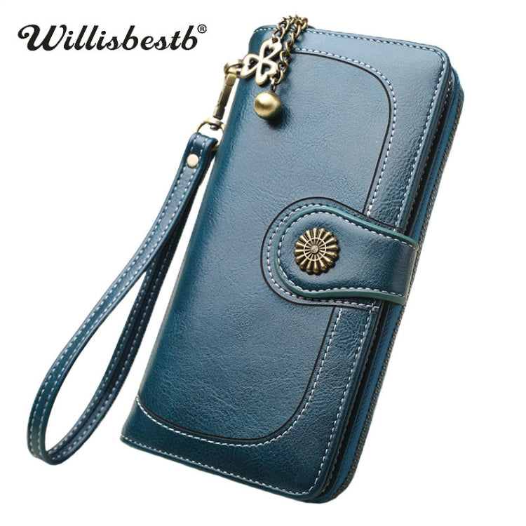 Vintage Button Phone Purses Women Wallets Female Purse Leather Brand Retro Ladies Long Zipper Woman Wallet Card Clutch(Short wine) - Wallets by PMC Jewellery | Online Shopping South Africa | PMC Jewellery