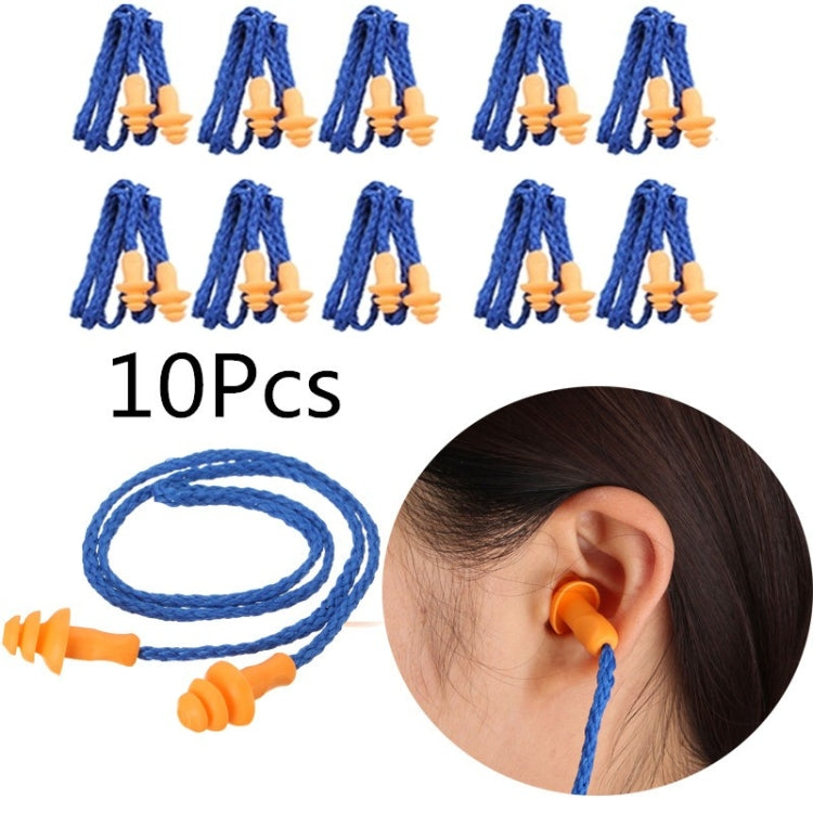 10 PCS Soft Silicone Corded Ear Plugs ears Protector Reusable Hearing Protection Noise Reduction Earplugs - Ear Care Tools by PMC TechLife | Online Shopping South Africa | PMC TechLife