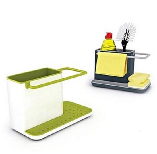 2 PCS Kitchen Sponge Organizer Stands Box Self Draining Sink Storage Rack(Green) - Shelf by PMC Jewellery | Online Shopping South Africa | PMC Jewellery
