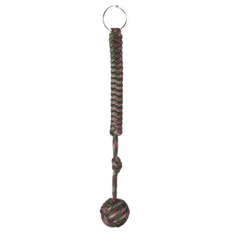 Outdoor Security Protection Black Monkey Fist Steel Ball Bearing Self Defense Lanyard Survival Key Chain(Camouflage Green1) - Self-defense Protection by PMC Jewellery | Online Shopping South Africa | PMC Jewellery