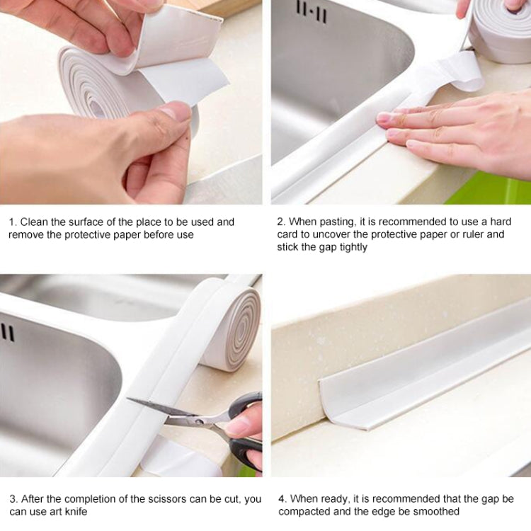 Durable PVC Material Waterproof Mold Proof Adhesive Tape  Kitchen Bathroom Wall Sealing Tape, Width:2.2cm x 3.2m(Grey) - Adhesives & Sealers by PMC TechLife | Online Shopping South Africa | PMC TechLife | Buy Now Pay Later Mobicred