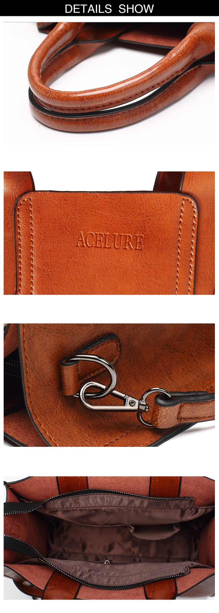 Leather Handbags Big Women Bag Casual Female Bags Trunk Tote Shoulder Bag Ladies Large Bolsos, Color:Coffee - Handbags by PMC TechLife | Online Shopping South Africa | PMC TechLife