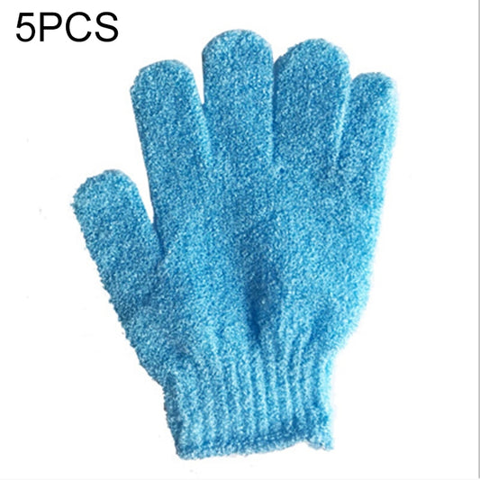 5 PCS Shower Bath Gloves Exfoliating Spa Massage Scrub Body Glove(Blue) - Bath Brushes & Sponges by PMC Jewellery | Online Shopping South Africa | PMC Jewellery