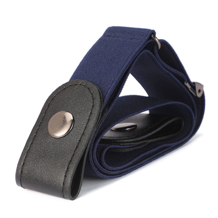 Buckle-free Elastic Force PU Leather Waistband, Length: 110cm(Blue) - Belts by PMC Jewellery | Online Shopping South Africa | PMC Jewellery