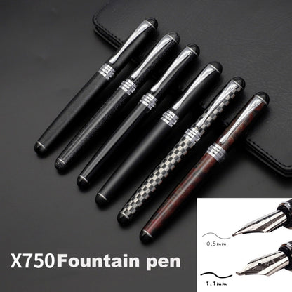 X750 Stationery Stainless Steel Fountain Pen Medium Nib Ink Pens School Oiifice Gift, Nib Size:1.1mm(Silver) - Fountain Pens by PMC Jewellery | Online Shopping South Africa | PMC Jewellery