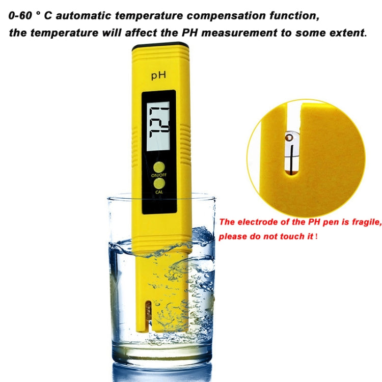 Portable High-precision PH Test Pen PH Acidity Meter PH Water Quality Detection Instrument(Yellow) - PH & Moisture Meter by PMC Jewellery | Online Shopping South Africa | PMC Jewellery