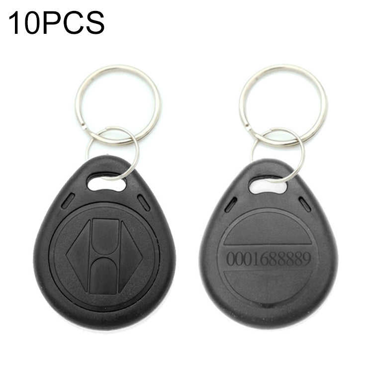 10 PCS 125KHz TK/EM4100 Proximity ID Card Chip Keychain Key Ring(Black) - Access Card by PMC TechLife | Online Shopping South Africa | PMC TechLife