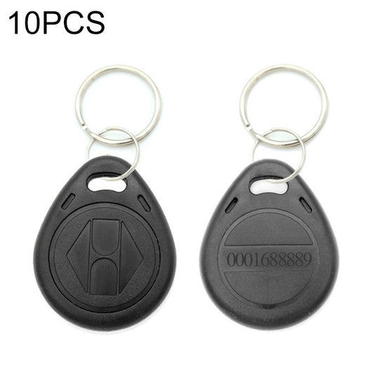 10 PCS 125KHz TK/EM4100 Proximity ID Card Chip Keychain Key Ring(Black) - Access Card by PMC Jewellery | Online Shopping South Africa | PMC Jewellery