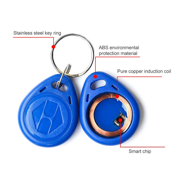 10 PCS 125KHz TK/EM4100 Proximity ID Card Chip Keychain Key Ring(Black) - Access Card by PMC TechLife | Online Shopping South Africa | PMC TechLife