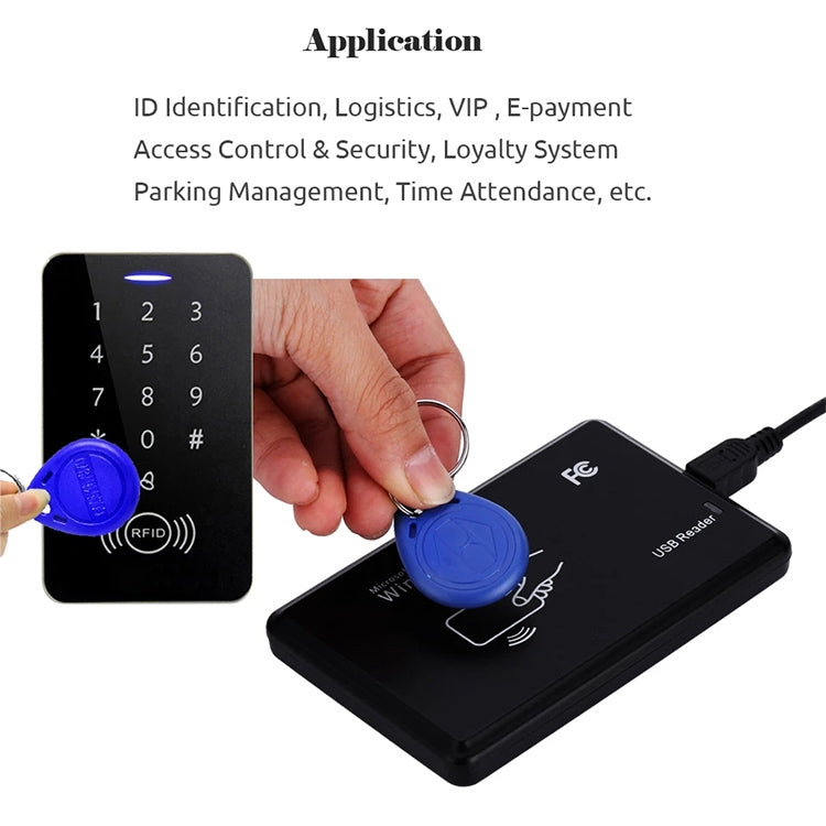 10 PCS 125KHz TK/EM4100 Proximity ID Card Chip Keychain Key Ring(Black) - Access Card by PMC TechLife | Online Shopping South Africa | PMC TechLife