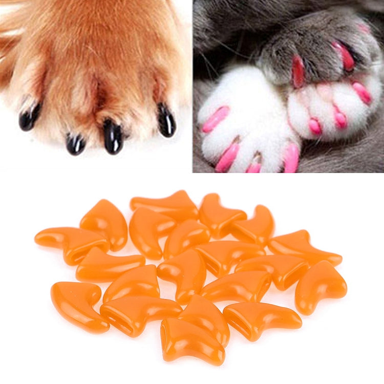 20 PCS Silicone Soft Cat Nail Caps / Cat Paw Claw / Pet Nail Protector/Cat Nail Cover, Size:XS(Orange) - Pet Care by PMC Jewellery | Online Shopping South Africa | PMC Jewellery