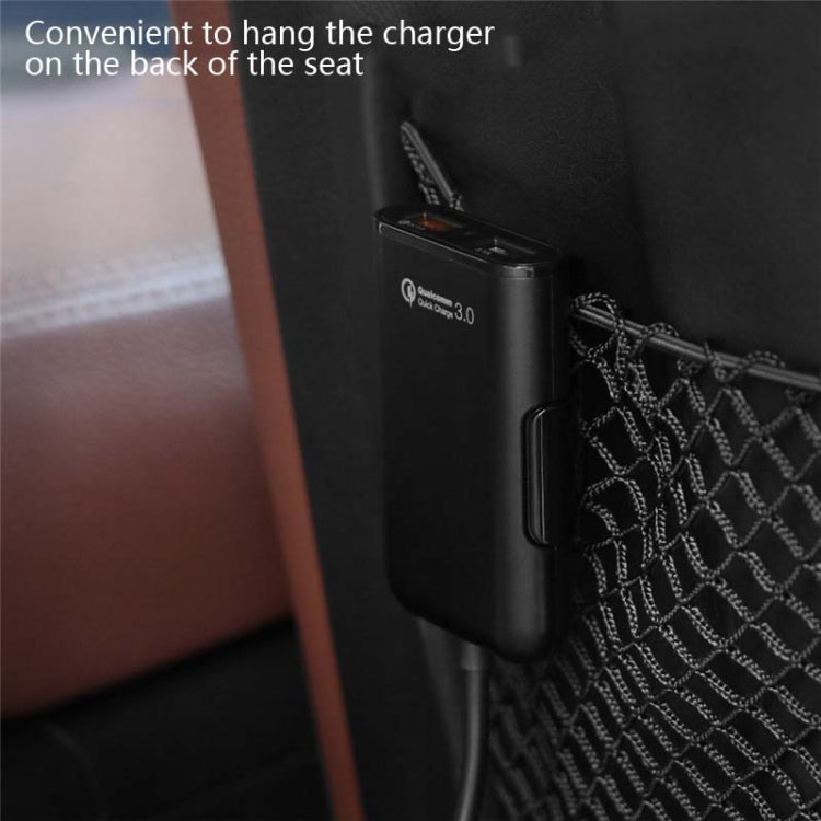 One For Four 8A Car Charger QC3.0 Fast Charge 4USB Car Front And Rear Seat Car Charger - Car Charger by PMC Jewellery | Online Shopping South Africa | PMC Jewellery
