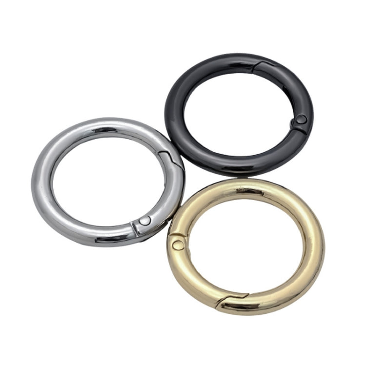 10pcs Zinc Alloy Spring Ring Metal Open Bag Webbing Keychain, Size:Half-inch Black - Key Rings by PMC Jewellery | Online Shopping South Africa | PMC Jewellery