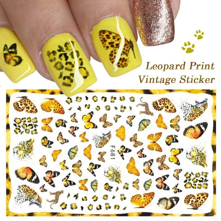 10pcs 3D Adhesive Butterfly Retro Rose Color Nail Art Sticker(F-677) - Nail Stickers by PMC Jewellery | Online Shopping South Africa | PMC Jewellery