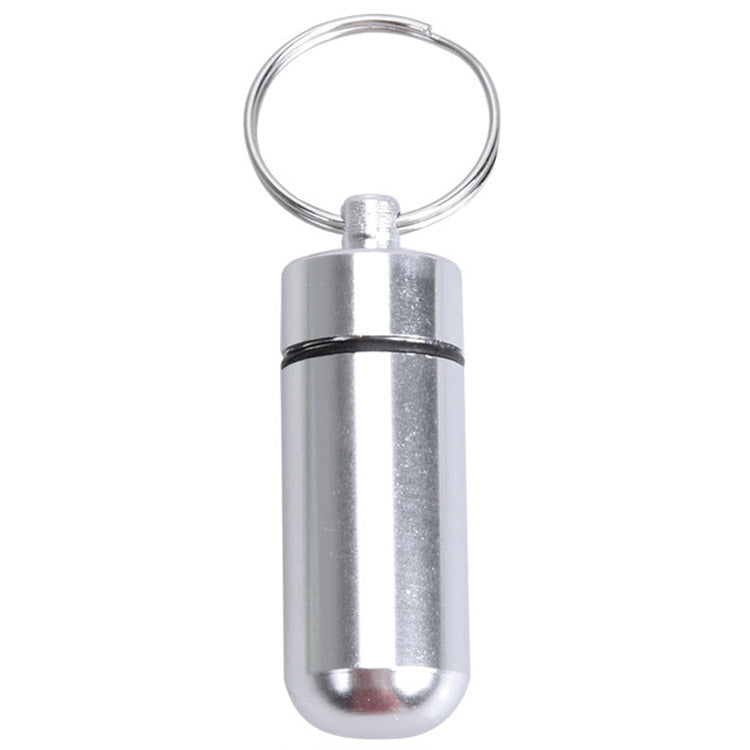 10pcs Portable Sealed Waterproof Aluminum Alloy First Aid Pill Bottle with Keychain(Silver) - Emergency Tools by PMC TechLife | Online Shopping South Africa | PMC TechLife