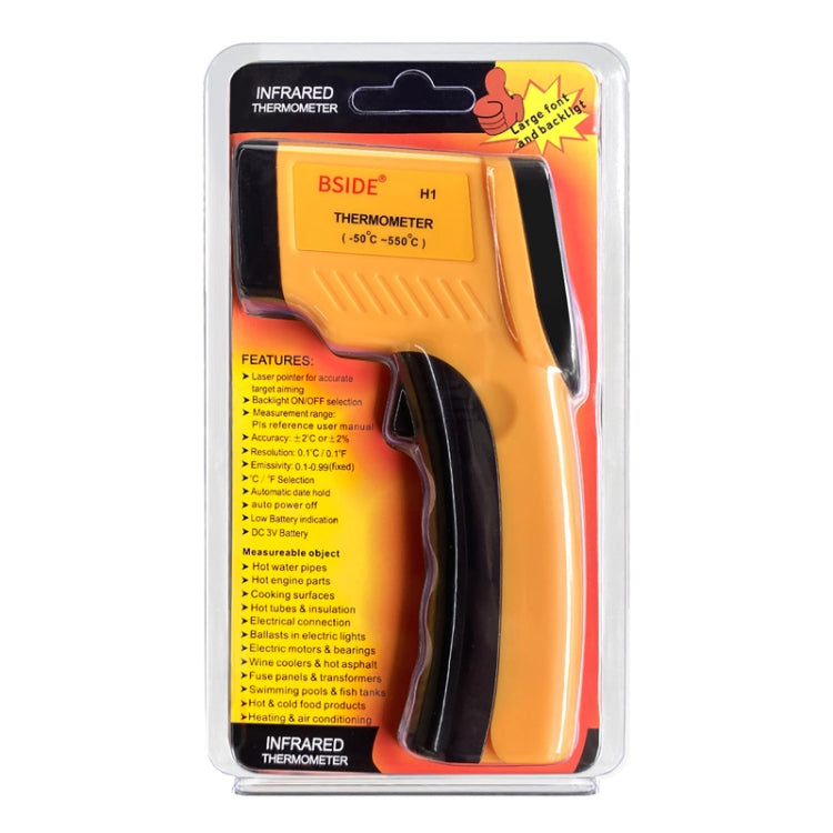 BSIDE H1 550 Degree Celsius Infrared Thermometer Handheld Non-Contact Thermometer - Thermostat & Thermometer by BSIDE | Online Shopping South Africa | PMC Jewellery | Buy Now Pay Later Mobicred