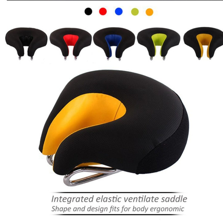 Noseless Bicycle Saddle Mountain Bike Thickened  Soft Cushion(Yellow) - Bicycle Saddle by PMC Jewellery | Online Shopping South Africa | PMC Jewellery