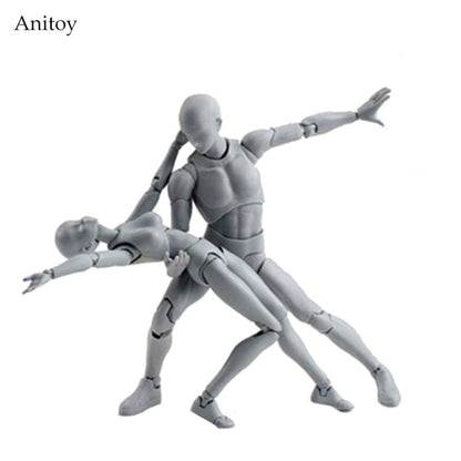 Figuarts Body Body-Chan Body-Kun Grey Color Ver Black PVC Action Figure Collectible Model Toy(Female)(A) - Model Toys by PMC Jewellery | Online Shopping South Africa | PMC Jewellery