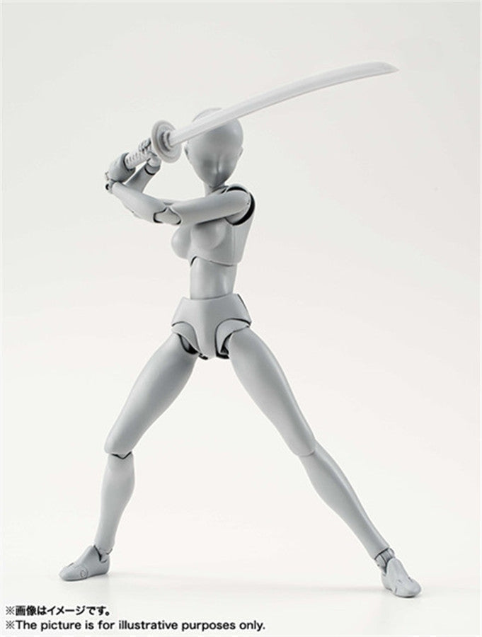 Figuarts Body Body-Chan Body-Kun Grey Color Ver Black PVC Action Figure Collectible Model Toy(Female)(A) - Model Toys by PMC Jewellery | Online Shopping South Africa | PMC Jewellery