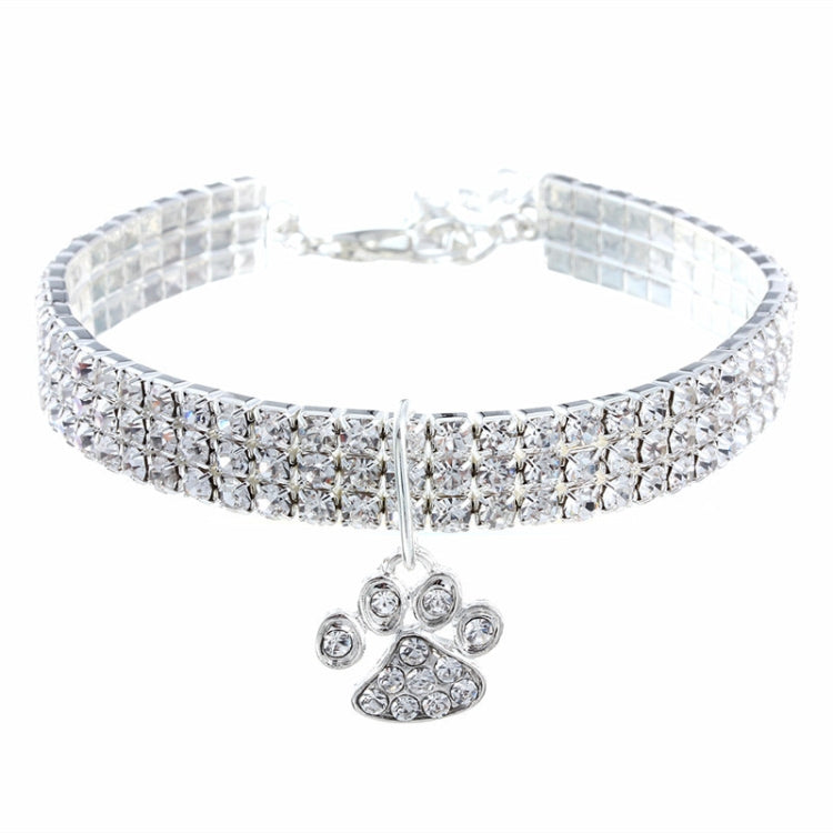 Pet Collar Diamond Elastic Cat And Dog Necklace Jewelry, Size:M(White) - free shipping - PMC TechLife - Order now!