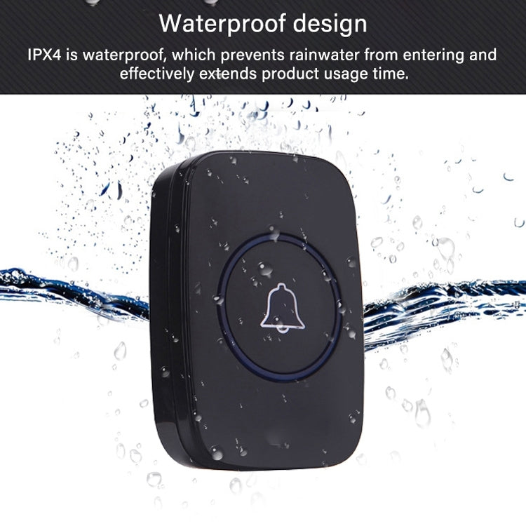 CACAZI A10 300m Long Range No Battery Waterproof LED Light Smart Wireless Doorbell - Wireless Doorbell by CACAZI | Online Shopping South Africa | PMC Jewellery | Buy Now Pay Later Mobicred