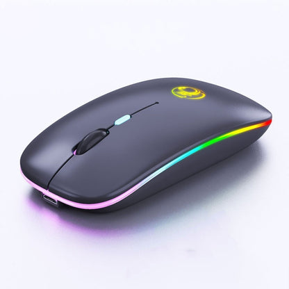 iMICE  E-1300 4 Keys 1600DPI Luminous Wireless Silent Desktop Notebook Mini Mouse, Style:Dual-modes Luminous Edition(Black) - Wireless Mice by iMICE | Online Shopping South Africa | PMC Jewellery