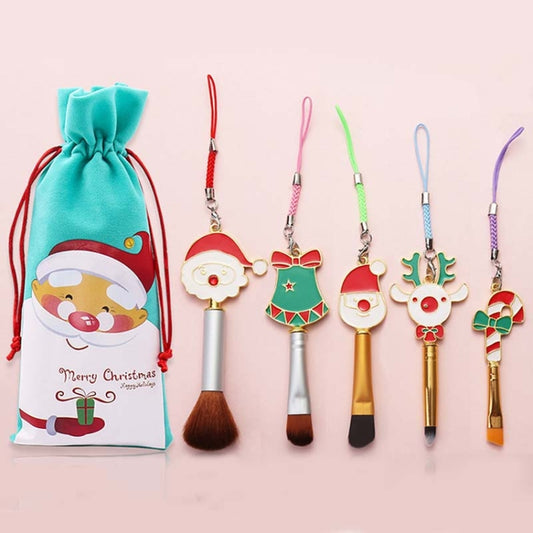 Christmas Makeup Brush Gift Elk Beginner Set Beauty Tool Set, Specification:Five Shorts 4-Double Sided - Makeup Brushes by PMC Jewellery | Online Shopping South Africa | PMC Jewellery
