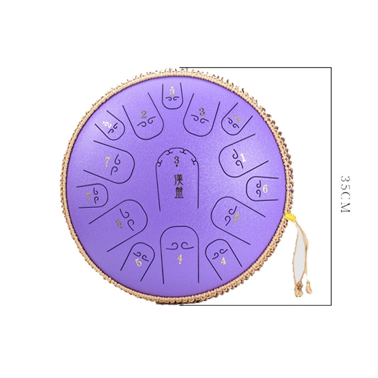 15-Tone Ethereal Drum 14-Inch Steel Tongue Drum Hollow Drum Sanskrit Drummer Disc(Purple) - Percussion Instruments by PMC Jewellery | Online Shopping South Africa | PMC Jewellery