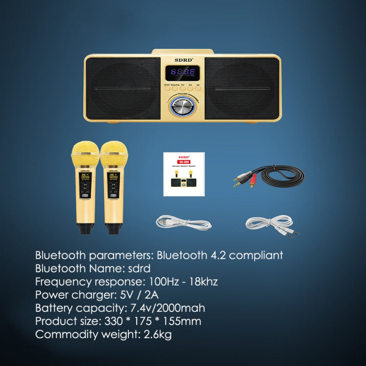 SDRD SD309 Wireless Microphone Bluetooth Audio All-In-One Machine(Black) - Microphone by PMC TechLife | Online Shopping South Africa | PMC TechLife
