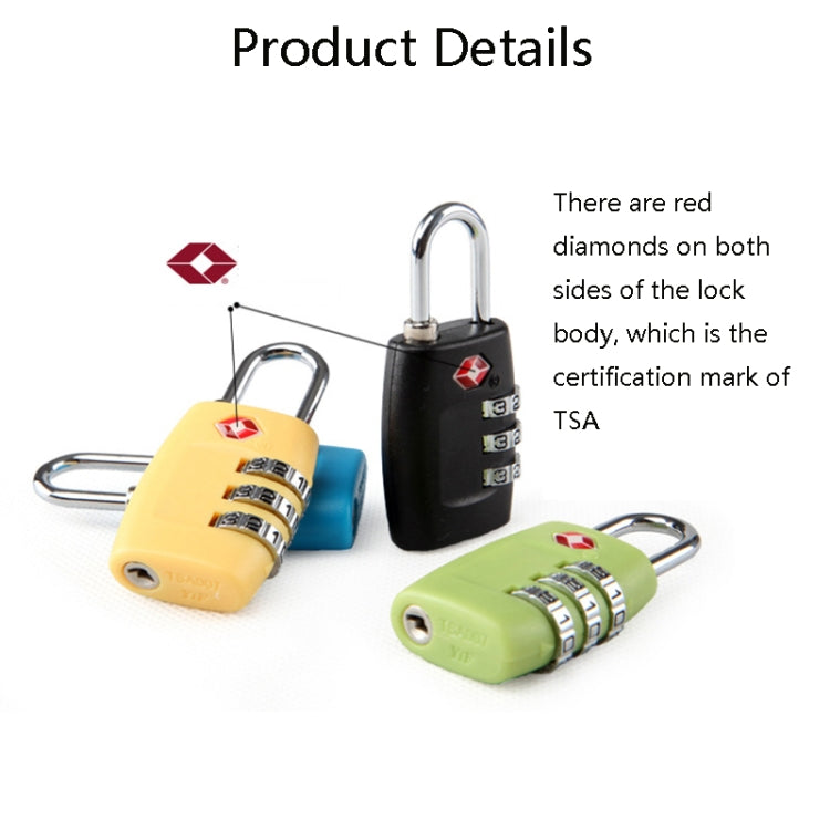 Customs Luggage Lock Overseas Travel Luggage Zipper Lock Plastic TSA Code Lock(Black) - Padlocks by PMC TechLife | Online Shopping South Africa | PMC TechLife | Buy Now Pay Later Mobicred