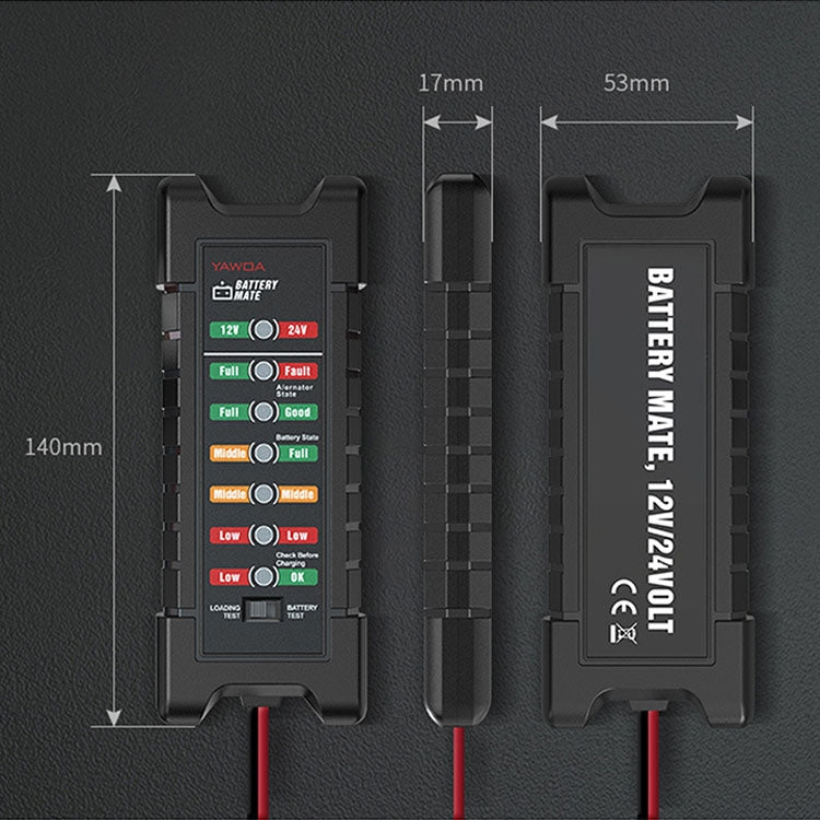YAWOA BM410 Storage Battery Tester 12V/24V Load Test LED Smart Car Battery Tester Clip - Electronic Test by PMC TechLife | Online Shopping South Africa | PMC TechLife | Buy Now Pay Later Mobicred
