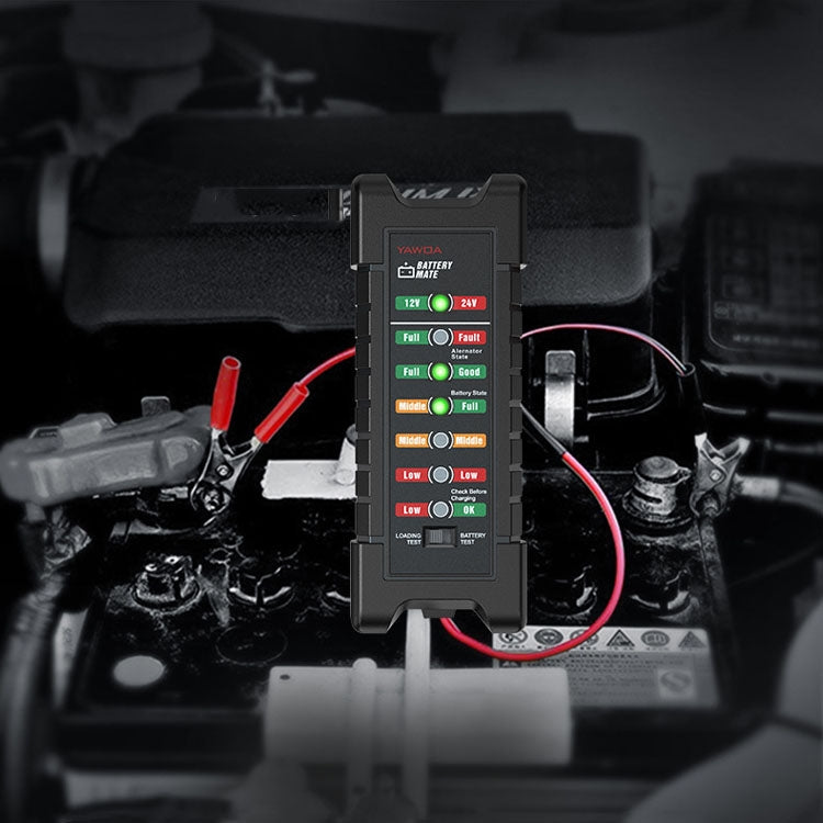 YAWOA BM410 Storage Battery Tester 12V/24V Load Test LED Smart Car Battery Tester Clip - Electronic Test by PMC TechLife | Online Shopping South Africa | PMC TechLife | Buy Now Pay Later Mobicred