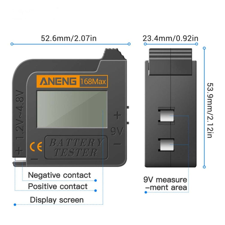 2 PCS ANENG 168MAX Portable Battery Tester High-Precision Battery Power Tester Battery Capacity Tester - Battery & Resistance Tester by ANENG | Online Shopping South Africa | PMC TechLife | Buy Now Pay Later Mobicred