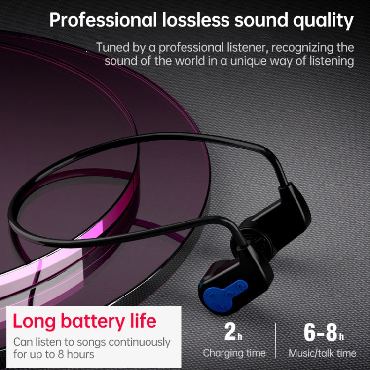 K3 Bone Conduction Bluetooth 5.0 Wireless Headphones Waterproof Headphones 16GB RAM(Blue) - Bluetooth Earphone by PMC Jewellery | Online Shopping South Africa | PMC Jewellery