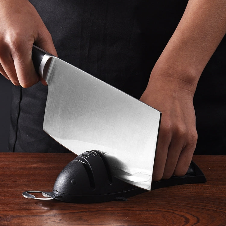 Multi-Function Fish Shape Knife Sharpener Tool Holder Diamond Tungsten Steel Knife Sharpener(Black) - Knife Sharpener by PMC TechLife | Online Shopping South Africa | PMC TechLife