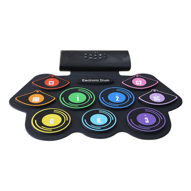 Hand-Rolled Drum Set Color Electronic Drum Lithium Battery Rechargeable Silicone Drum Set - Percussion Instruments by PMC TechLife | Online Shopping South Africa | PMC TechLife