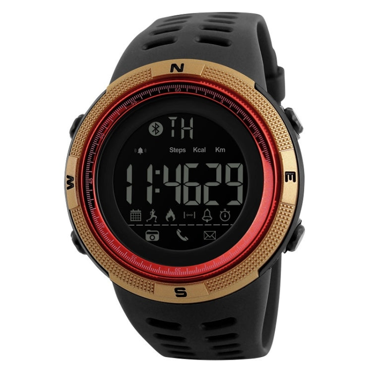 SKMEI 1250 Men Outdoor Waterproof Sports Digital Watch Multi-Function Watch(Gold/Red) - Leather Strap Watches by SKMEI | Online Shopping South Africa | PMC Jewellery | Buy Now Pay Later Mobicred