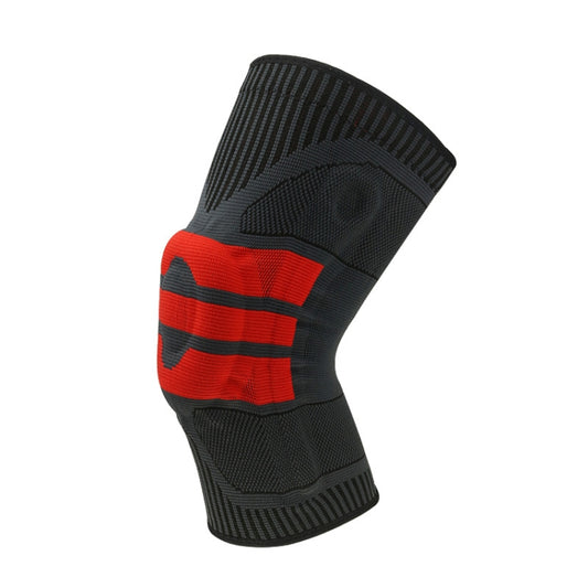 Enhanced Version Silicone Spring Support Knee Pads Knitted High Elastic Breathable Anti-Slip Protective Gear, Size: L (Black And Red) - Sports Safety by PMC Jewellery | Online Shopping South Africa | PMC Jewellery