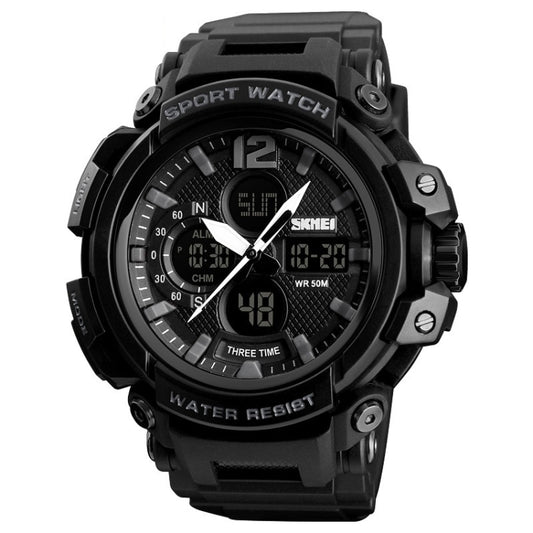 SKMEI 1343 Men Outdoor Sports Waterproof Watch Student Digital Watch(Black) - Leather Strap Watches by SKMEI | Online Shopping South Africa | PMC Jewellery | Buy Now Pay Later Mobicred