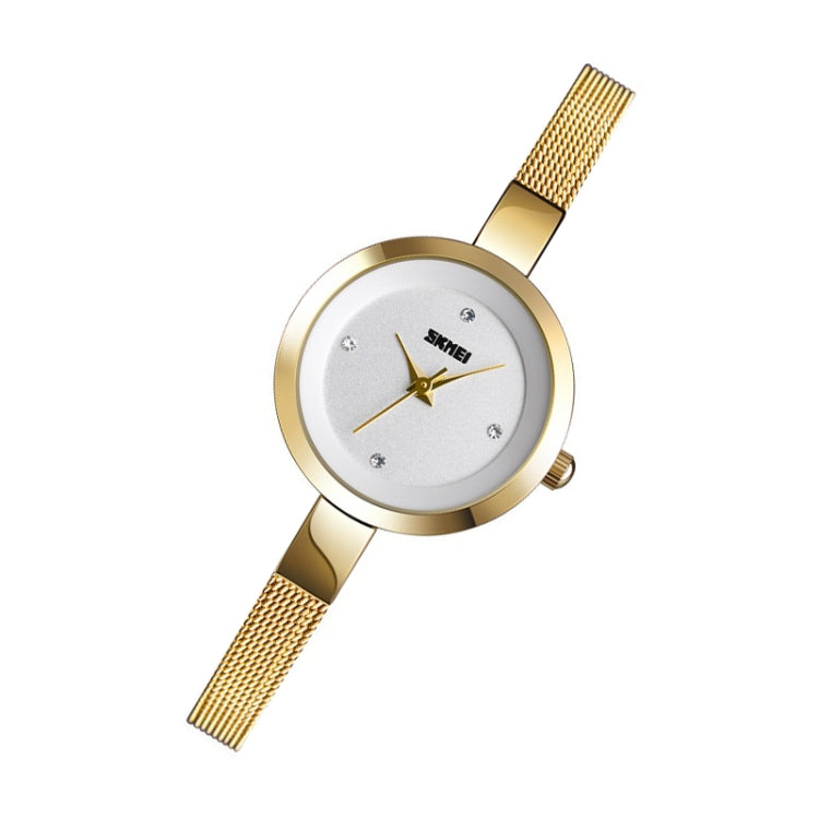 SKMEI 1390 Ladies Business Casual Watch Steel Band Lightweight Quartz Watch(Golden) - Metal Strap Watches by SKMEI | Online Shopping South Africa | PMC Jewellery | Buy Now Pay Later Mobicred