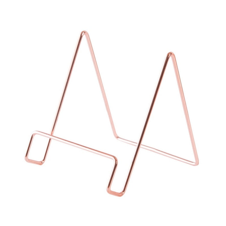 4 PCS Desktop Iron Art Plating Bracket for iPad / CD Display / Cookbook / Plate(Rose Gold) - Desktop Holder by PMC TechLife | Online Shopping South Africa | PMC TechLife