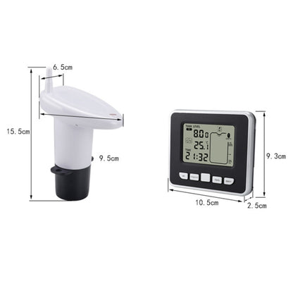 TS-FT002 Multifunctional Ultrasonic Electronic Water Tank Level Gauge With Indoor Temperature Thermometer Clock Display Water Level Gauge - Water Leakage Alarm by PMC Jewellery | Online Shopping South Africa | PMC Jewellery