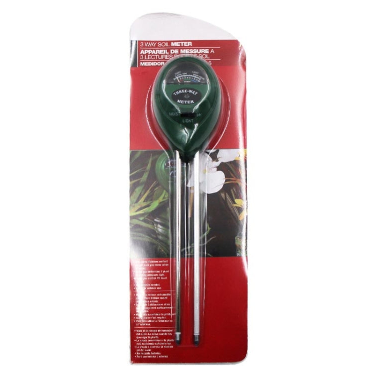 3 In 1 Soil Detector PH Value Light Intensity Test Pen Round Head Soil Dry Moisture Meter - PH & Moisture Meter by PMC Jewellery | Online Shopping South Africa | PMC Jewellery