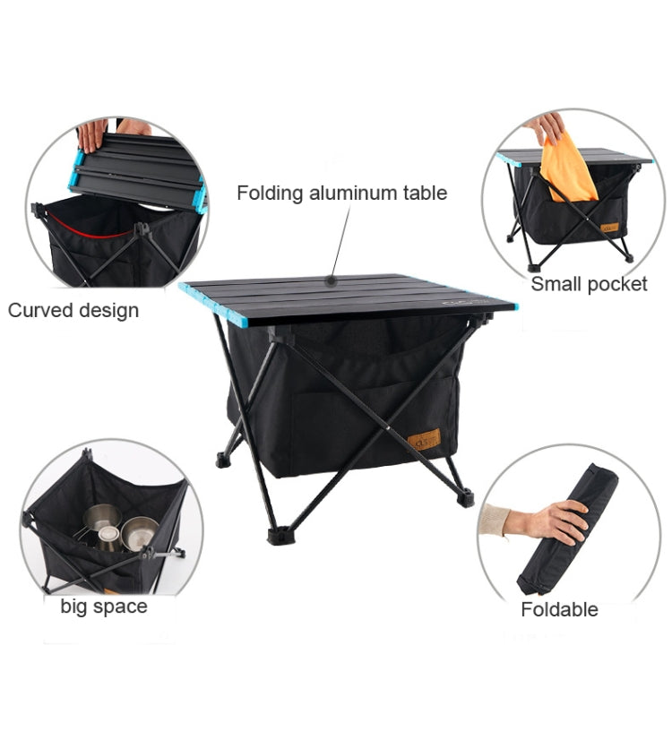 CLS Outdoor Folding Picnic Table Storage Hanging Bag Portable Invisible Pocket Storage Hanging Pocket,Style: Black Table + Small Pocket - Outdoor Folding Tables by PMC Jewellery | Online Shopping South Africa | PMC Jewellery